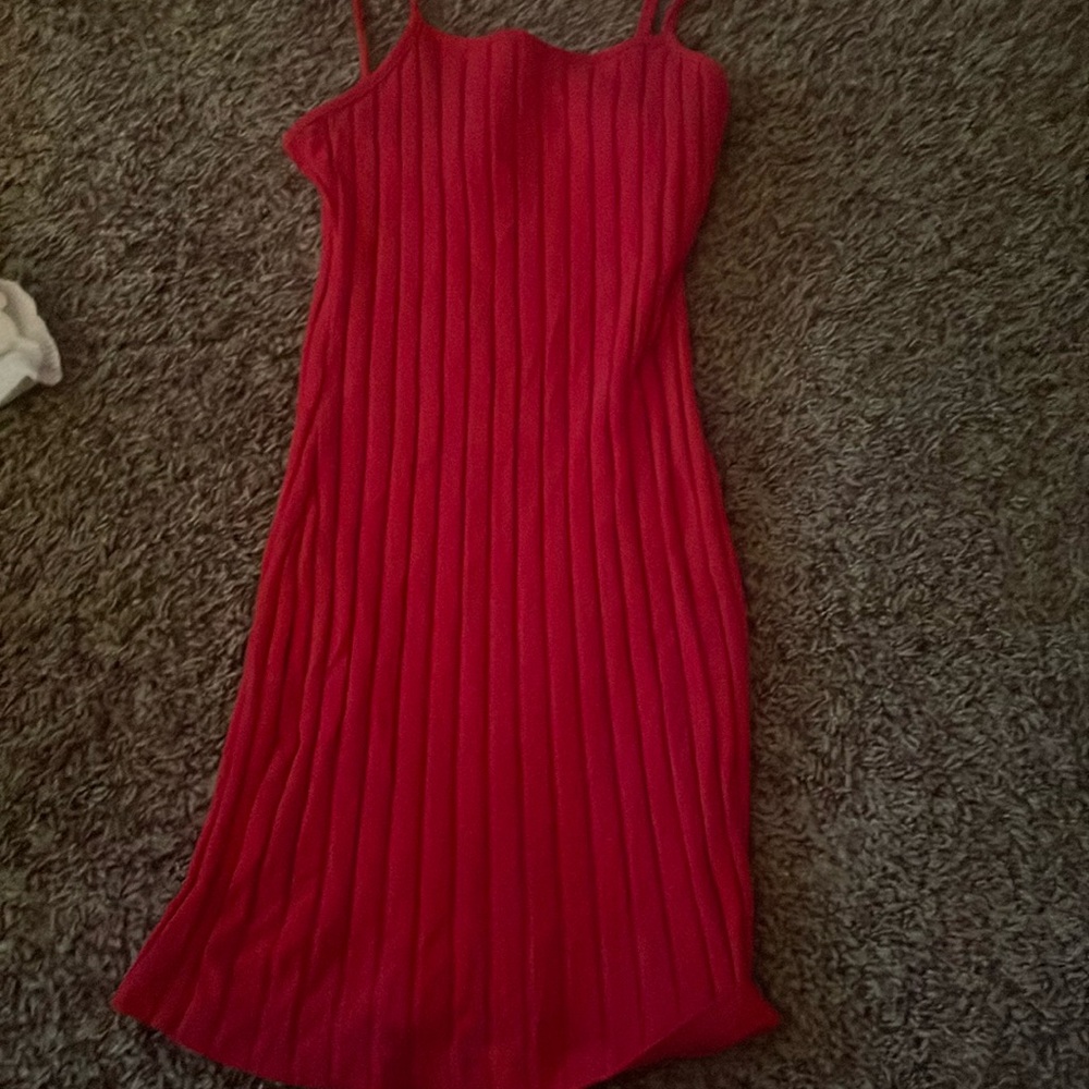 Bright pink skin tight dress